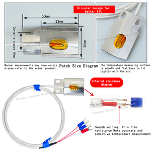 <span class=keywords><strong>Pt100</strong></span> Tile arco platino termistore sensore di temperatura sonda di temperatura tubo cilindrico superficie Patch - Product Image 3