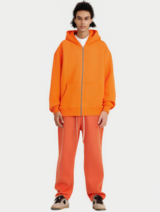 थोक 430 ग्राम वेलोर पूर्ण ज़िप हुडी उच्च गुणवत्ता वाले हेवीवेट टेक स्पोर्ट्स जिम सर्दियों के लिए अनुकूलन योग्य लोगो मुद्रण - Product Image 5