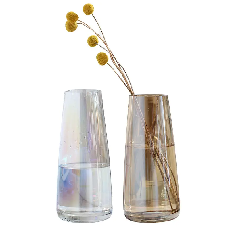 नई शास्त्रीय Centerpiece सजावटी रंगीन उच्च पारदर्शिता स्पष्ट ग्लास क्रिस्टल फूल फूलदान Vases