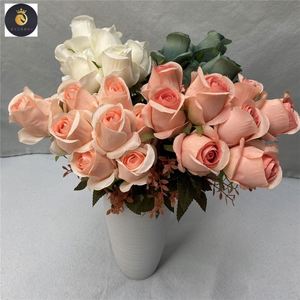 ผู้ผลิตจีนขายส่ง 11 สาขา 11 หัวดอกกุหลาบประดิษฐ์ช่อยาว - Product Image 3