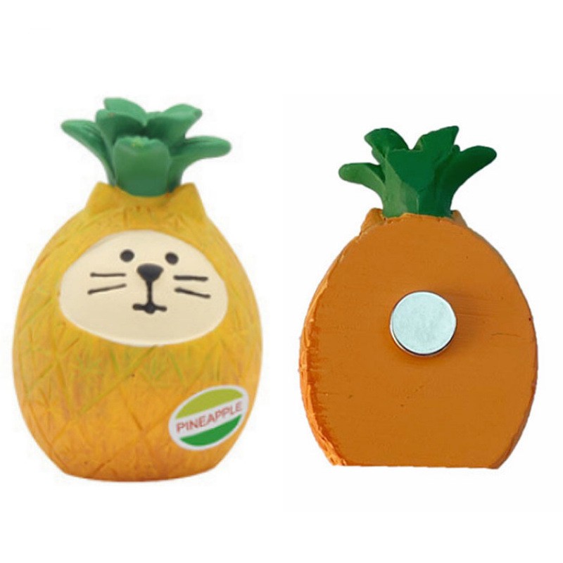 Autocollant de réfrigérateur chat ananas
