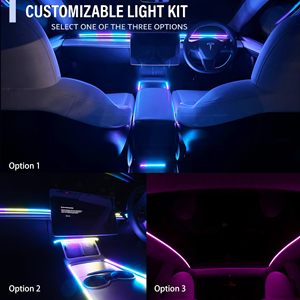 Add-On iç aydınlatma Dashboard & Center konsolu LED şeritler Tesla Model 3 Model Y için otomatik açma/kapama aksesuarları atmosfer ışıkları - Product Image 4