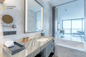 Yushi thiết kế hiện đại tự nhiên mài giũa <span class=keywords><strong>WISCONSIN</strong></span> Trắng Granite tĩnh mạch lớn sàn cho phòng tắm nhà bếp Countertop nền tường trang trí nội thất - Product Image 4