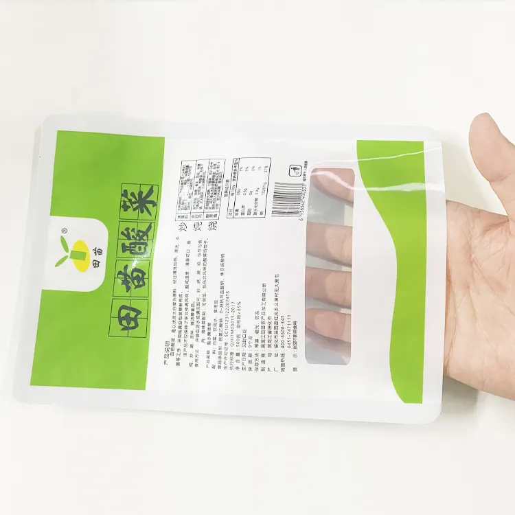 Bolsa de vacío para envasado de alimentos congelados de nylon de grado alimenticio con sello de tres lados impreso personalizado para envasado de alimentos