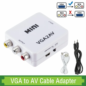 Adaptador convertidor VGA a RCA convertidor VGA a AV 1080P HD Video VGA2AV Convertidor para PC Notebook TV HD