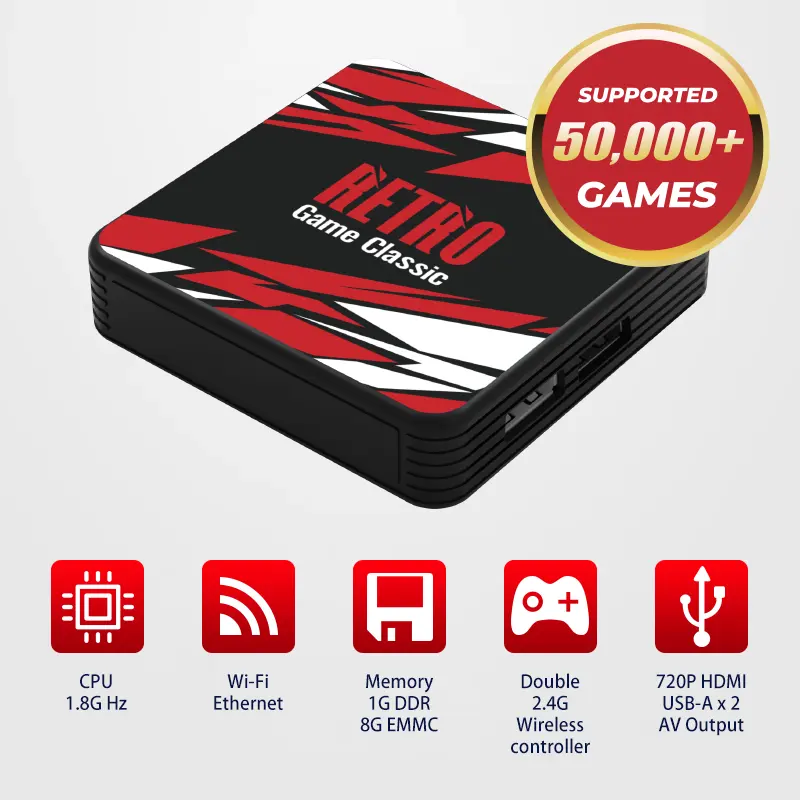 Novo produto GOBox-18 handheld Online Jogar Suporte 50000 Jogos 8G ROM Portátil 4-core Hd Retro Real 3d Arcade consoles de videogame