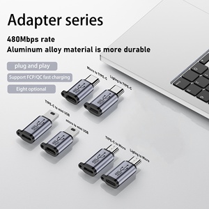 带钥匙孔的USB C至微型适配器C至迷你USB插头转换器8针至USB C3.1硬盘电缆480Mbps - Product Image 2