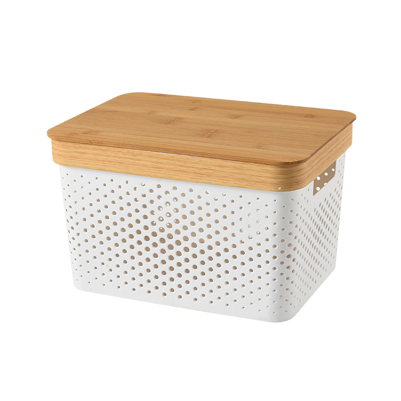 White perforated wooden lid, 36*27*22 (17L)