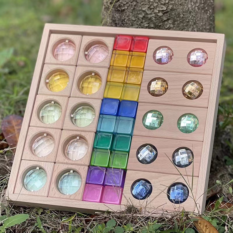 3-piece acrylic macron gemstone building blocks 1.6kg