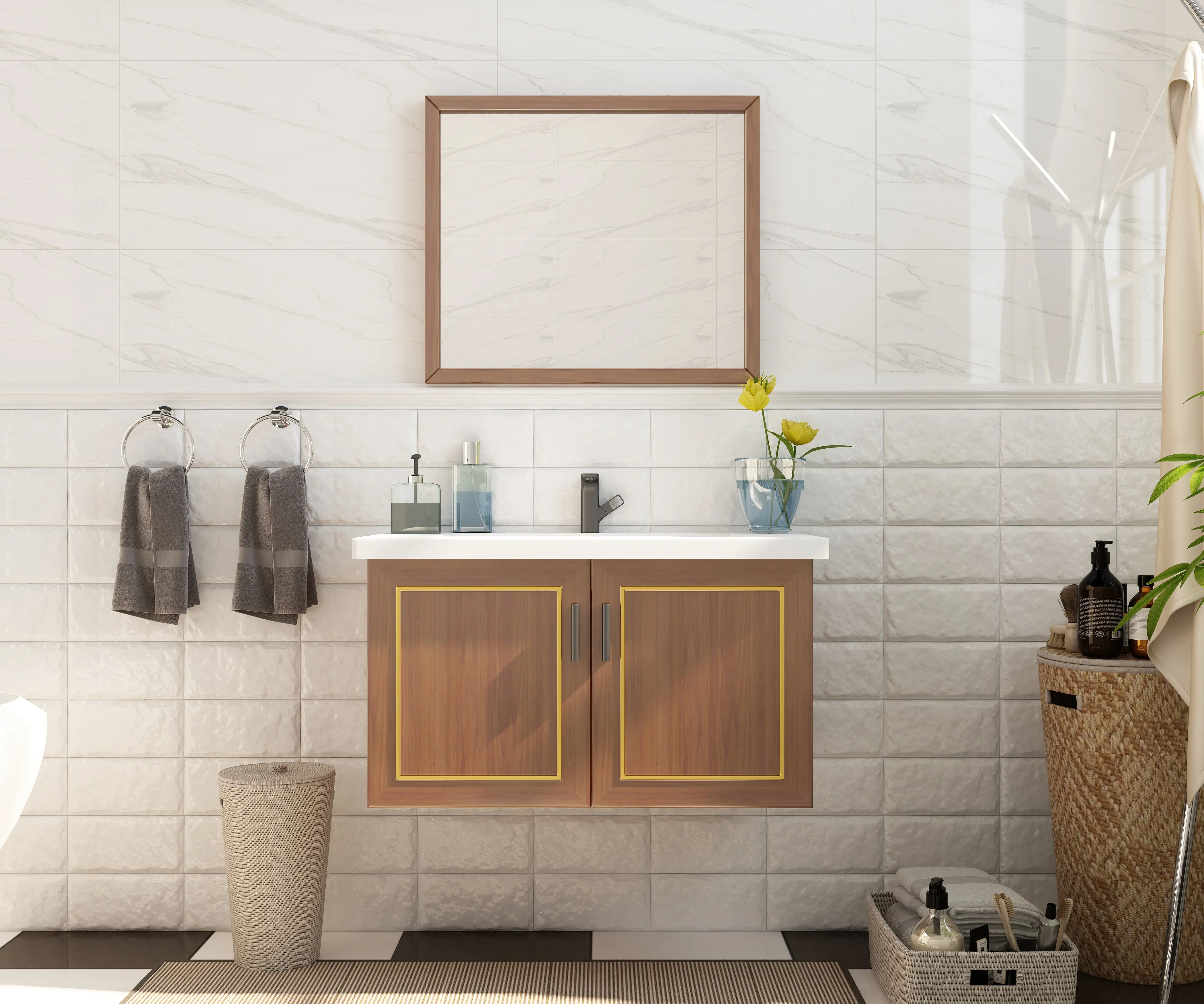 Meubles de salle de bain modernes en bois, à prix réduit