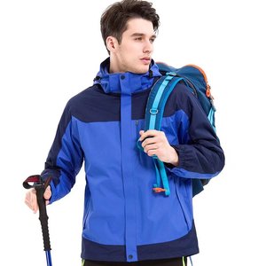 AI-MICH Promotion Custom Logo Outdoor Jacket Winter Autumn <strong>Double</strong> <strong>Layer</strong> Waterproof Zip up Mens Jacket