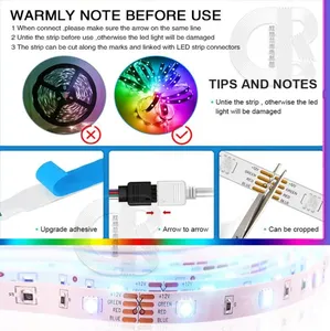 Holiday Smart <strong>LED</strong> Strip 5m RGB COB 12v Remote <strong>Control</strong> Via APP WiFi IP65 Decorative <strong>Lighting</strong> Auto Color Rendering 2835 Strip&quot; - Product Image 3