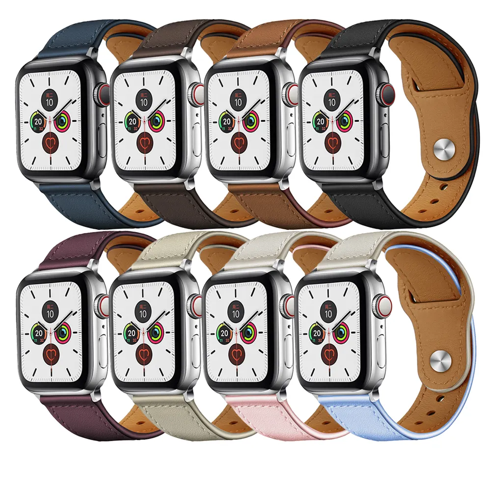 Cinturino Tschick per Apple Watch Series 7 6 5 4 3 SE cinturino sportivo cinturino in vera pelle Swift per chiusura da polso iWatch fatto a mano