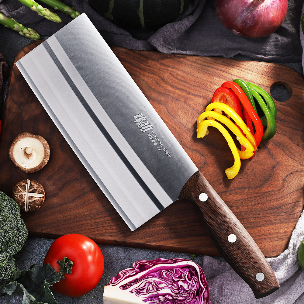 Wholesale Stainless Steel Cleaver Butcher Bone Cutter Knife 7Cr17MOV Mulberry Knife Kitchen  Meat Vegetable Cleaver Knives