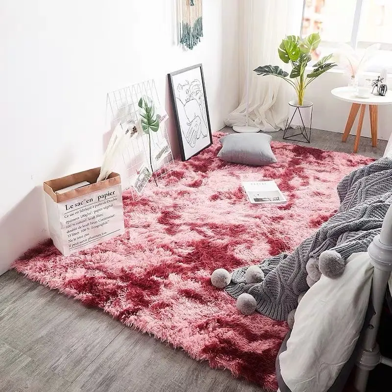 Heiß verkaufender Wohnzimmer teppich rosa pelziger Teppich pelzige Teppiche flauschige Teppiche rutsch fester zotte liger Teppich haariger Teppich