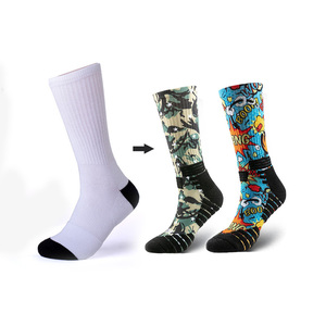Toptan özel baskı çorap boş süblimasyon çoraplar 3d baskı beyaz Polyester çorap süblimasyon için - Product Image 1