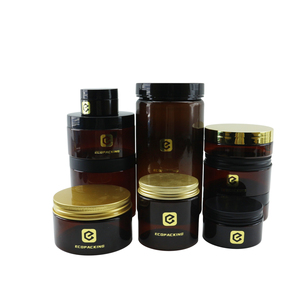 30ml 50ml 60ml 80ml 100ml 120ml 150ml 200ml 250ml 300ml 500ml 1000ml Food Grade Amber Brown Plastic Pet <strong>Jar</strong> with Lid - Product Image 1