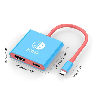 USBC PD 60w适配器转换器4k端口多功能开关集线器类型C至HDMI usb-c适配器电缆<span class=keywords><strong>2</strong></span>合1