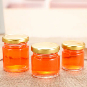 Mini boş <span class=keywords><strong>25g</strong></span> marmelat kavanoz 25ml cam reçel kapaklı şişe