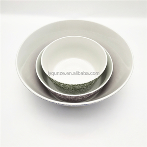 Factory Direct Luxury Customized <strong>V</strong> <strong>Shaped</strong> Full Decal Porcelain Kitchenware Japanese Style 24cm Ceramic <strong>Bowl</strong>