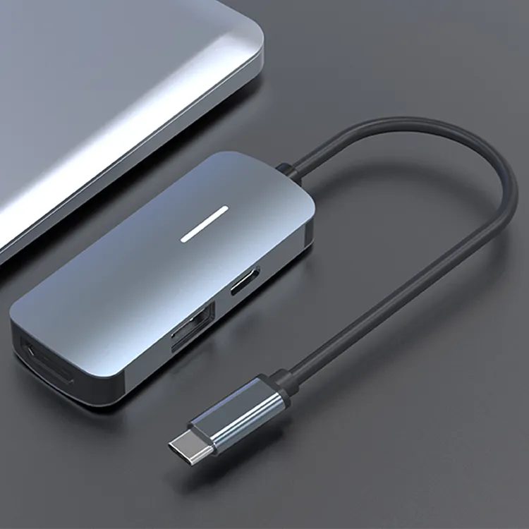 Новинка 2021, usb-концентратор для ноутбука, адаптер 3 в 1, мультипорт, Тип c, концентратор USB c на 4K HDMI, 5 дбит/с, USB 3,0, зарядка Pd