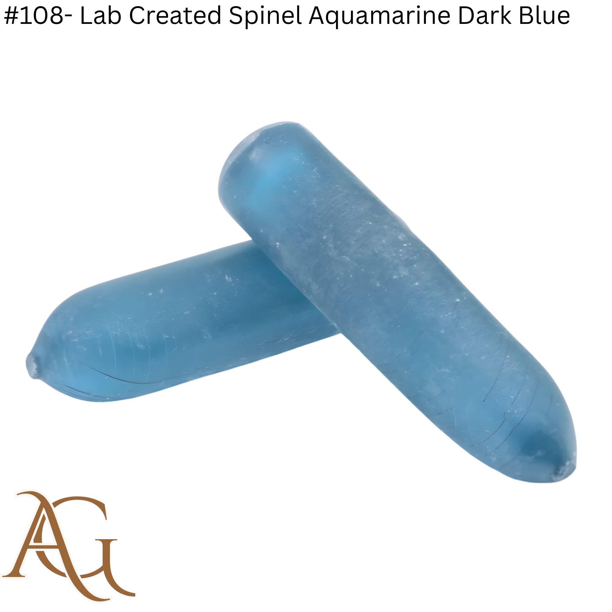 #108- สร้างในห้องปฏิบัติการ Spinel Aquamarine สีน้ำเงินเข้ม