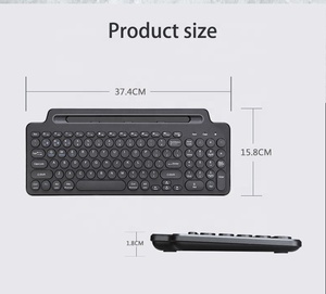Teclado BT con panel táctil inalámbrico OEM 2,4G con soporte incorporado y fácil control de medios para tableta/teléfono/computadora portátil de oficina