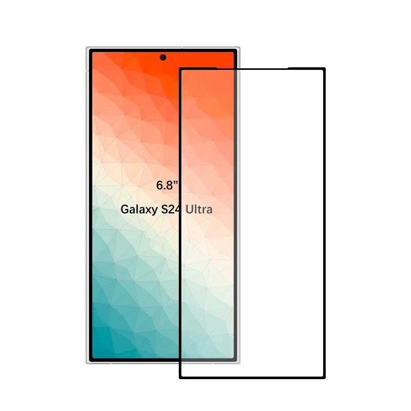 2.5D SLIK ฟิล์มกันรอยหน้าจอพิมพ์ลาย, กระจกเทมเปอร์อัลตราโซนิคปลดล็อคลายนิ้วมือสำหรับ Samsung Galaxy S24 S24 PLUS S24อัลตร้า