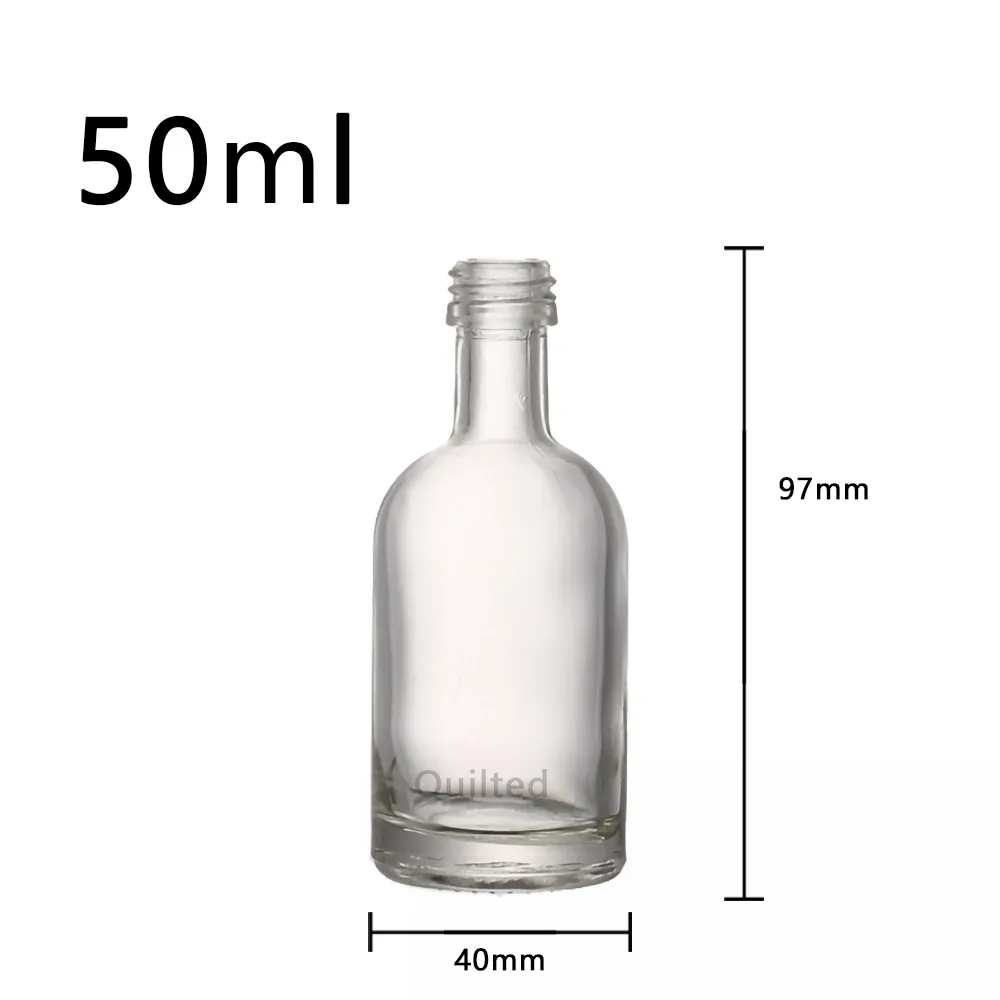 Mini di lusso/bottiglie di vetro in miniatura da 50ml con tappi a vite perfetti per bomboniere e piccoli regali