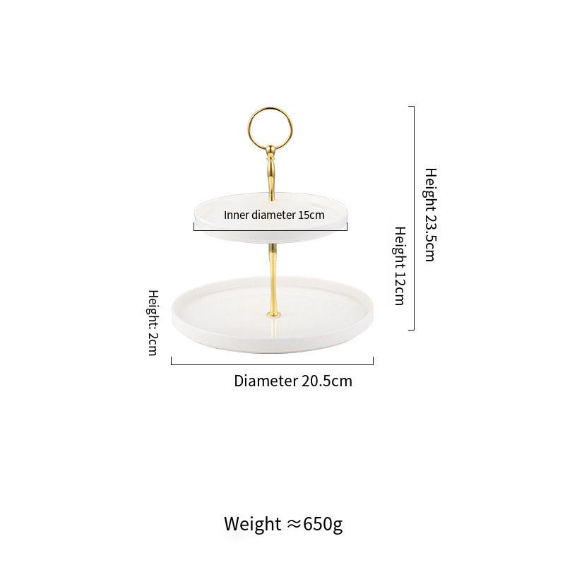 Assiette à fruits en métal blanc petite