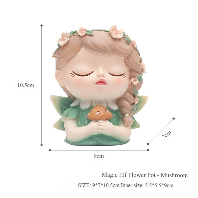 green-Magic elf small flower pot-mushroom