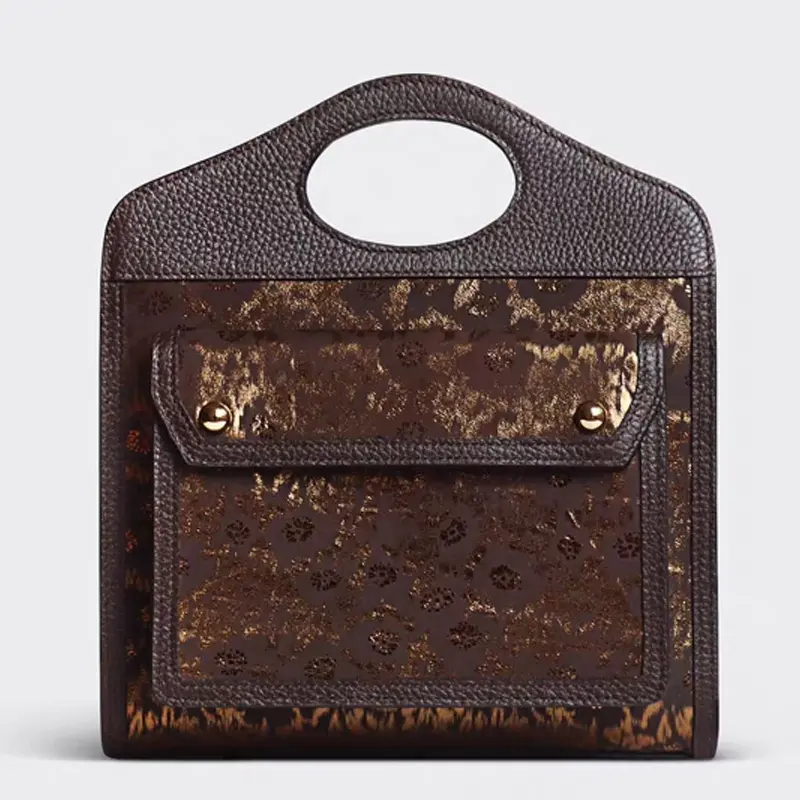 Vintage-Stil echte Leder-Handtaschen für Damen echte Pelz-Taschen für Damen Designer-Marken-Geldbörse individuelle Leoparden-Bilddruck-Geläußentasche