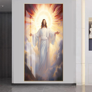 海报印刷壁画耶稣基督壁画客厅家居装饰水晶瓷画