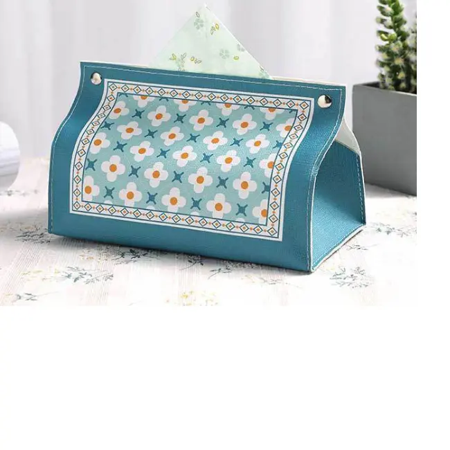 Custom Luxury Nordic House Table Tissue Paper Towel Holder Leather Tissue Box Holder For Car