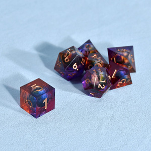 ชุดลูกเต๋า RPG ทรง polyhedral D & D ทำจากอะคริลิคขนาด16มม. ดีไซน์สองสีสำหรับเกมกระดานและการ์ดสำหรับเล่นดันเจี้ยนและมังกร - Product Image 5