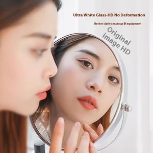 桌面站立高度可调双面360度旋转放大化妆美容美发化妆镜 - Product Image 2