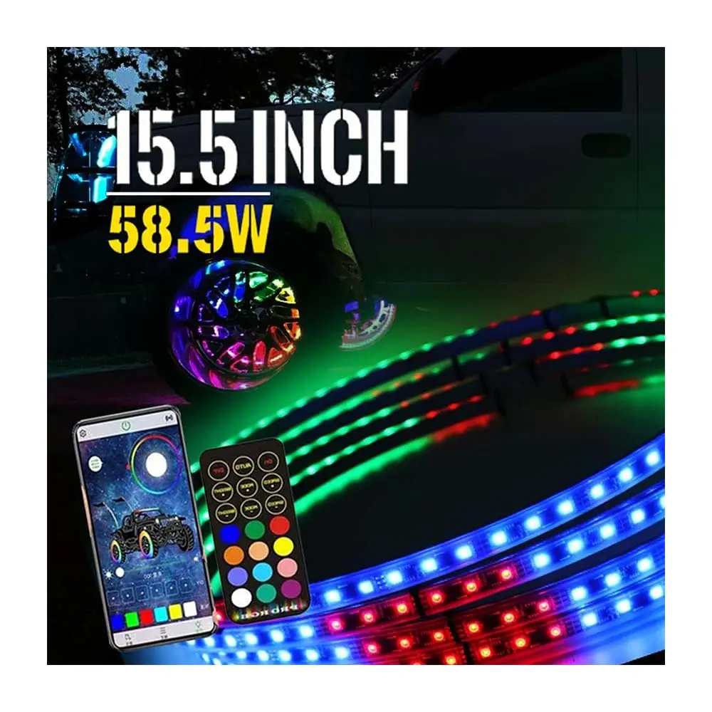 Nouveau étanche hors route utilisation UTV ATV Quad LED RGB anneau de roue de voiture lumière