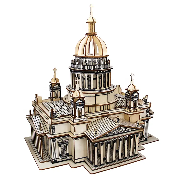 Isa cattedrale di ucraina fai da te adulto 3D modello di edificio in legno Puzzle di montaggio Puzzle in legno