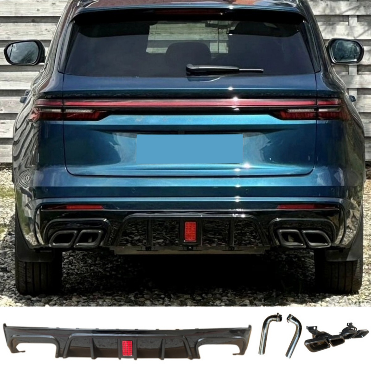 Lámpara Cuadrada-Negro+Cola Garganta-Negro Ahumado