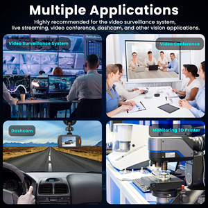 ELP 5MP 30fps USB 카메라 모듈 광각 왜곡 없음 렌즈 마이크 3D 프린터 바/QR 코드 스캔 용 미니 38*38mm PC 웹캠 - Product Image 5