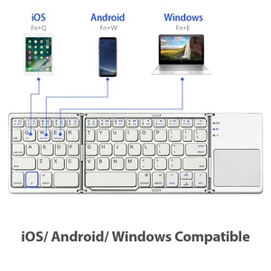 Teclado plegable B033 Bluetooth Mini teclado inalámbrico recargable teclado de 3 pliegues con panel táctil para tableta/PAD/teléfono móvil - Product Image 2