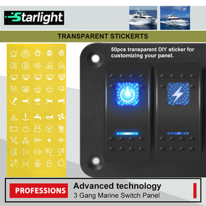 3 gang 12V không thấm nước Rocker chuyển đổi bảng điều chỉnh với kép màu xanh LED pre-có Dây Led Light <span class=keywords><strong>Bar</strong></span> điều khiển cho Jeep rzr ATV thuyền Marine - Product Image 6