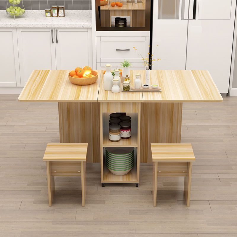 1.4 rectangulaire + 4 tabourets noyer clair