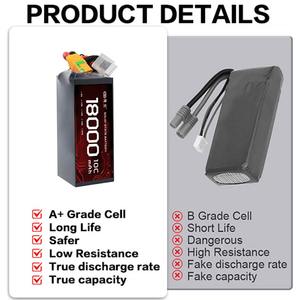 Vente chaude 18000MAH 10C 8S Lithium Ion Batteries Pack 29.6 Lithium Solid State <span class=keywords><strong>Battery</strong></span> pour les grands modèles de drones Vol à long terme - Product Image 5