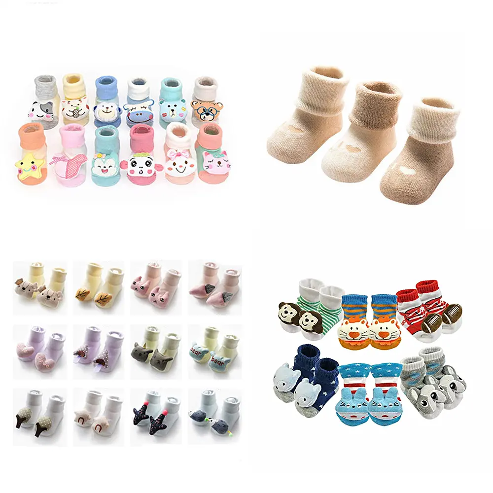 Juguete del bebé Calcetines de bebé de dibujos animados de animales de invierno cálido bebé recién nacido de algodón de moda calcetines del bebé lindo