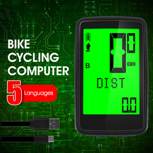 RTS WB新しいUSB充電自転車コンピューターデジタル走行距離計サイクリングコンピューターワイヤレスエクササイズ5言語自転車コンピューター - Product Image 2