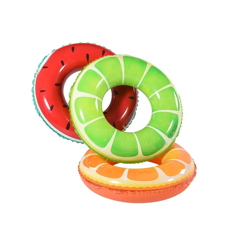 Logo personalizzato/dimensioni piscina di frutta galleggiante festa estiva frutta anelli gonfiabili piscina galleggiante tubo anello d'acqua per bambini adulti