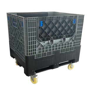Fábrica al por mayor Gran Industria a granel contenedor de paletas de plástico plegable Durable caja de plástico apilable contener con tapa - Product Image 1