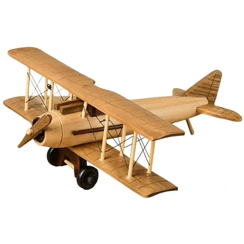 Vintage recortar retro planeador de madera avión artesanía modelo café hogar escritorio Topper Decoración