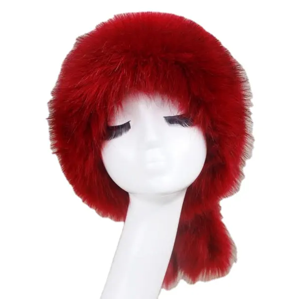 Sombrero de piel de estilo ruso para mujer, turbante de piel mullida con garrapatas naturales, gorro de piel sintética con orejas gruesas y cálidas para invierno ruso
